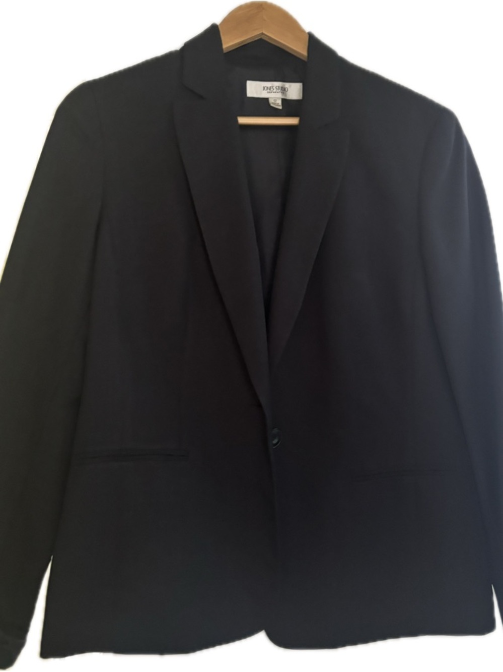 Jones Studio Black Single-Button Tailored Blazer